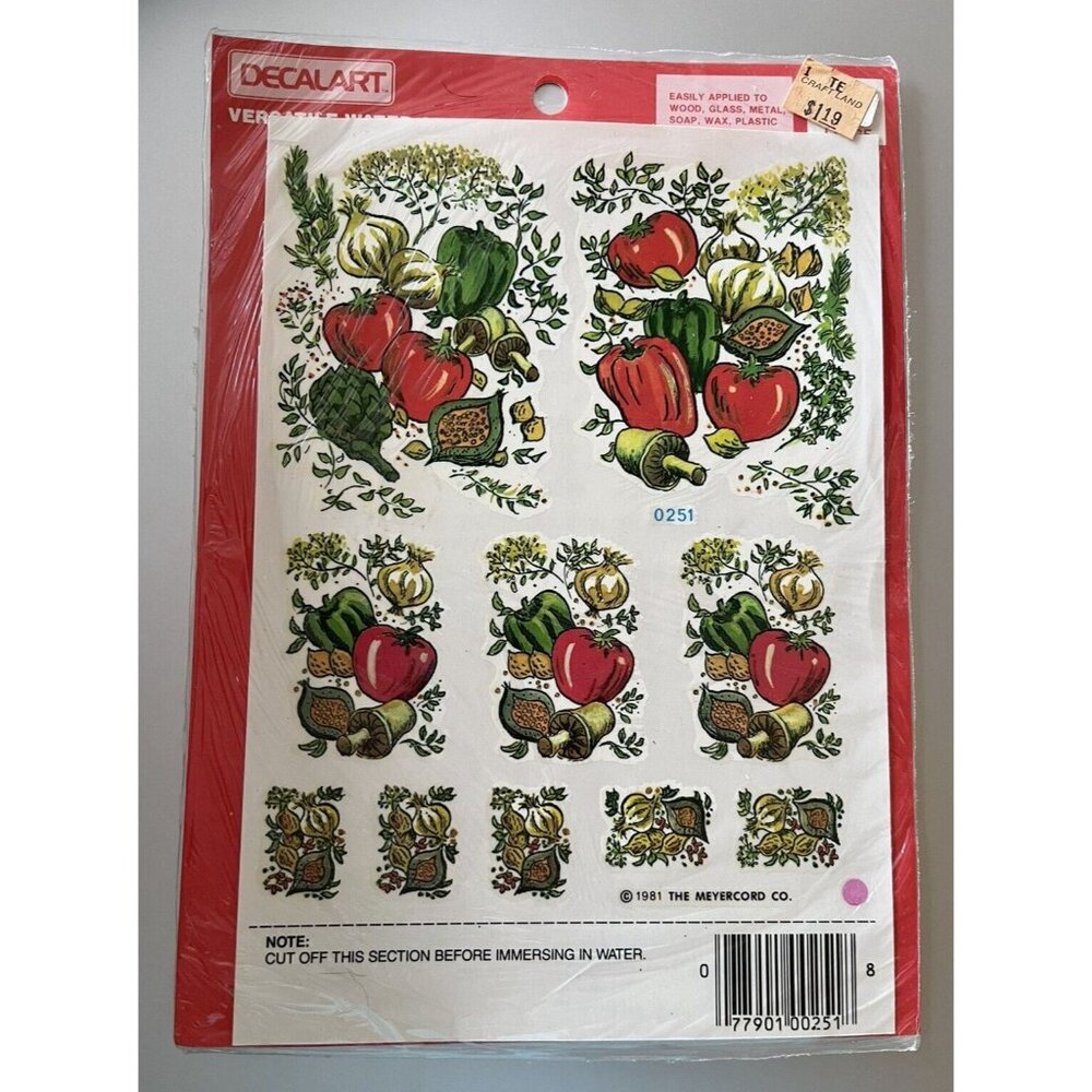 Vintage Meyercord Decals‎ Vegetables Crafting DYI Country Retro Canning Veggies